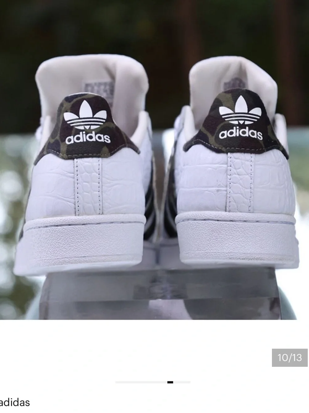 Rare adidas Superstar Croc Embossed Leather s Camo Sneakers White